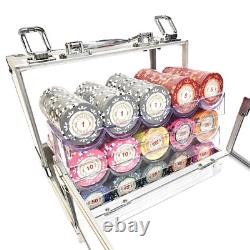 600pc 14g Clay Casino Royale Chip Set/ With Case & Trays
