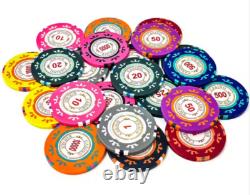 600pc 14g Clay Casino Royale Chip Set/ With Case & Trays