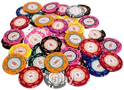 600pc 14g Clay Casino Royale Chip Set/ With Case & Trays