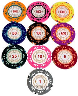 600pc 14g Clay Casino Royale Chip Set/ With Case & Trays