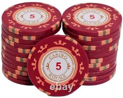 600pc 14g Clay Casino Royale Chip Set/ With Case & Trays