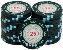 600pc 14g Clay Casino Royale Chip Set/ With Case & Trays