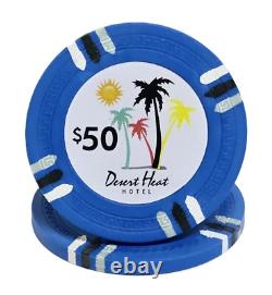 600pc 14g Clay Desert Heat Poker Chip Set/With Case