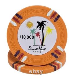 600pc 14g Clay Desert Heat Poker Chip Set/With Case