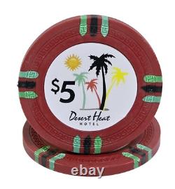 600pc 14g Clay Desert Heat Poker Chip Set/With Case