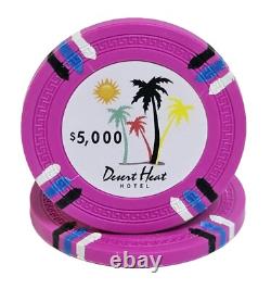 600pc 14g Clay Desert Heat Poker Chip Set/With Case