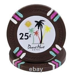 600pc 14g Clay Desert Heat Poker Chip Set/With Case