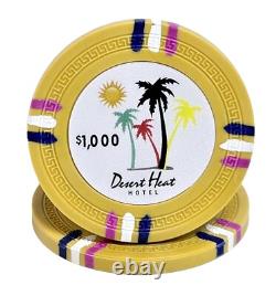 600pc 14g Clay Desert Heat Poker Chip Set/With Case