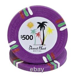 600pc 14g Clay Desert Heat Poker Chip Set/With Case
