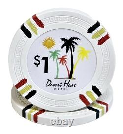 600pc 14g Clay Desert Heat Poker Chip Set/With Case