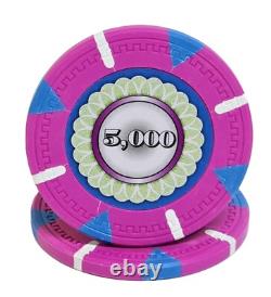 600pc 14g Clay Designer Poker Chip Set/With Case