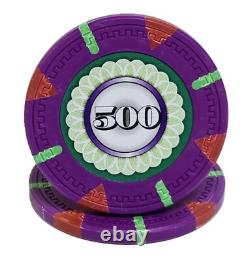 600pc 14g Clay Designer Poker Chip Set/With Case