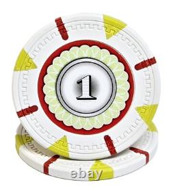 600pc 14g Clay Designer Poker Chip Set/With Case