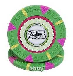 600pc 14g Clay Designer Poker Chip Set/With Case