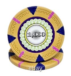 600pc 14g Clay Designer Poker Chip Set/With Case