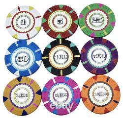 600pc 14g Clay Designer Poker Chip Set/With Case