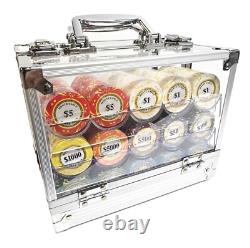 600pc 14g Clay Diamond Monte Carlo Poker Chip Set/With Case