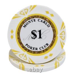 600pc 14g Clay Diamond Monte Carlo Poker Chip Set/With Case