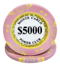 600pc 14g Clay Diamond Monte Carlo Poker Chip Set/With Case