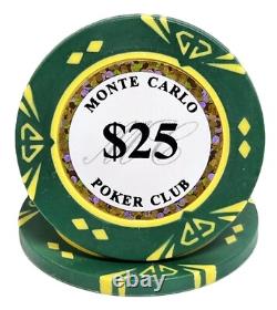 600pc 14g Clay Diamond Monte Carlo Poker Chip Set/With Case
