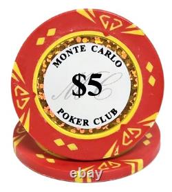 600pc 14g Clay Diamond Monte Carlo Poker Chip Set/With Case