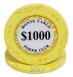 600pc 14g Clay Diamond Monte Carlo Poker Chip Set/With Case