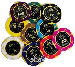 600pc 14g Clay Game Max Poker Chip Set/With Case