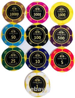 600pc 14g Clay Game Max Poker Chip Set/With Case