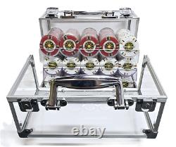 600pc 14g Clay Gold Rush Poker Chip Set/With Case