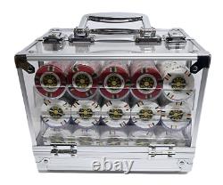 600pc 14g Clay Gold Rush Poker Chip Set/With Case