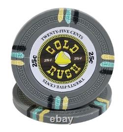 600pc 14g Clay Gold Rush Poker Chip Set/With Case
