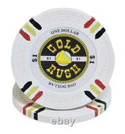 600pc 14g Clay Gold Rush Poker Chip Set/With Case