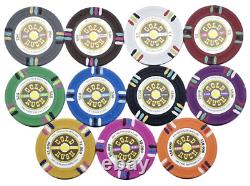 600pc 14g Clay Gold Rush Poker Chip Set/With Case