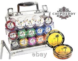 600pc Desert Heat Clay Poker Chip Set With Case, Trays, Dealer Button