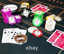 600pc Desert Heat Clay Poker Chip Set With Case, Trays, Dealer Button