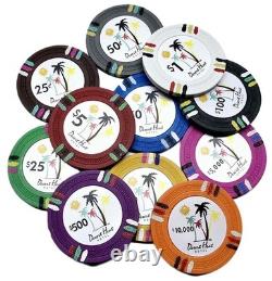 600pc Desert Heat Clay Poker Chip Set With Case, Trays, Dealer Button