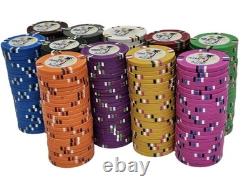 600pc Desert Heat Clay Poker Chip Set With Case, Trays, Dealer Button