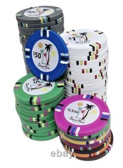 600pc Desert Heat Clay Poker Chip Set With Case, Trays, Dealer Button