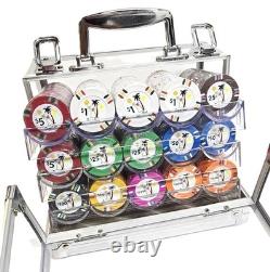 600pc Desert Heat Clay Poker Chip Set With Case, Trays, Dealer Button