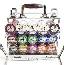 600pc Desert Heat Clay Poker Chip Set With Case, Trays, Dealer Button