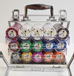 600pc Desert Heat Clay Poker Chip Set With Case, Trays, Dealer Button