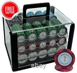 600pcs 14g Monte Carlo Poker Room Chips Set Heavy Duty Acrylic Case By Mrc Poker