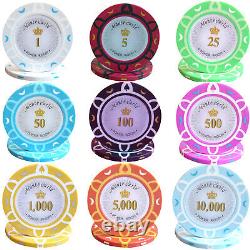 600pcs 14g Monte Carlo Poker Room Poker Chips Set Acrylic Case By Mrc Poker