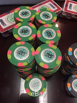 620 Paulson Poker Chips Casino De Isthmus City Tournament Set BRAND NEW