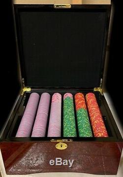 650 Ceramic Chipco WSOP Replica Poker Chip Set + Plaques + Cherrywood Case
