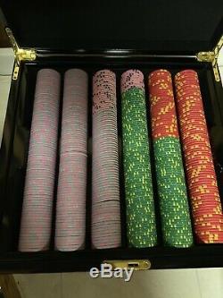 650 Ceramic Chipco WSOP Replica Poker Chip Set + Plaques + Cherrywood Case