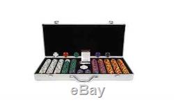 650 Poker Chips 2 Deck Playing Cards Aluminum Case Set Lot Casino Texas Hold'em