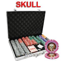 650pc 13.5g Skull Casino Poker Chips Set With Aluminum Case