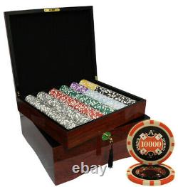 750 14g Ace Casino Clay Poker Chips Set High Gloss Wood Case