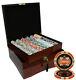 750 Ace Casino Poker Chips Set High Gloss Wood Case Custom Build